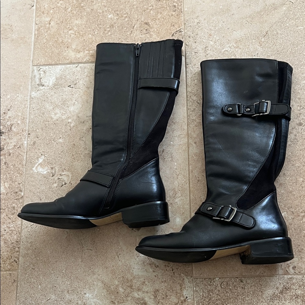Van Eli Black Leather Heeled Boots